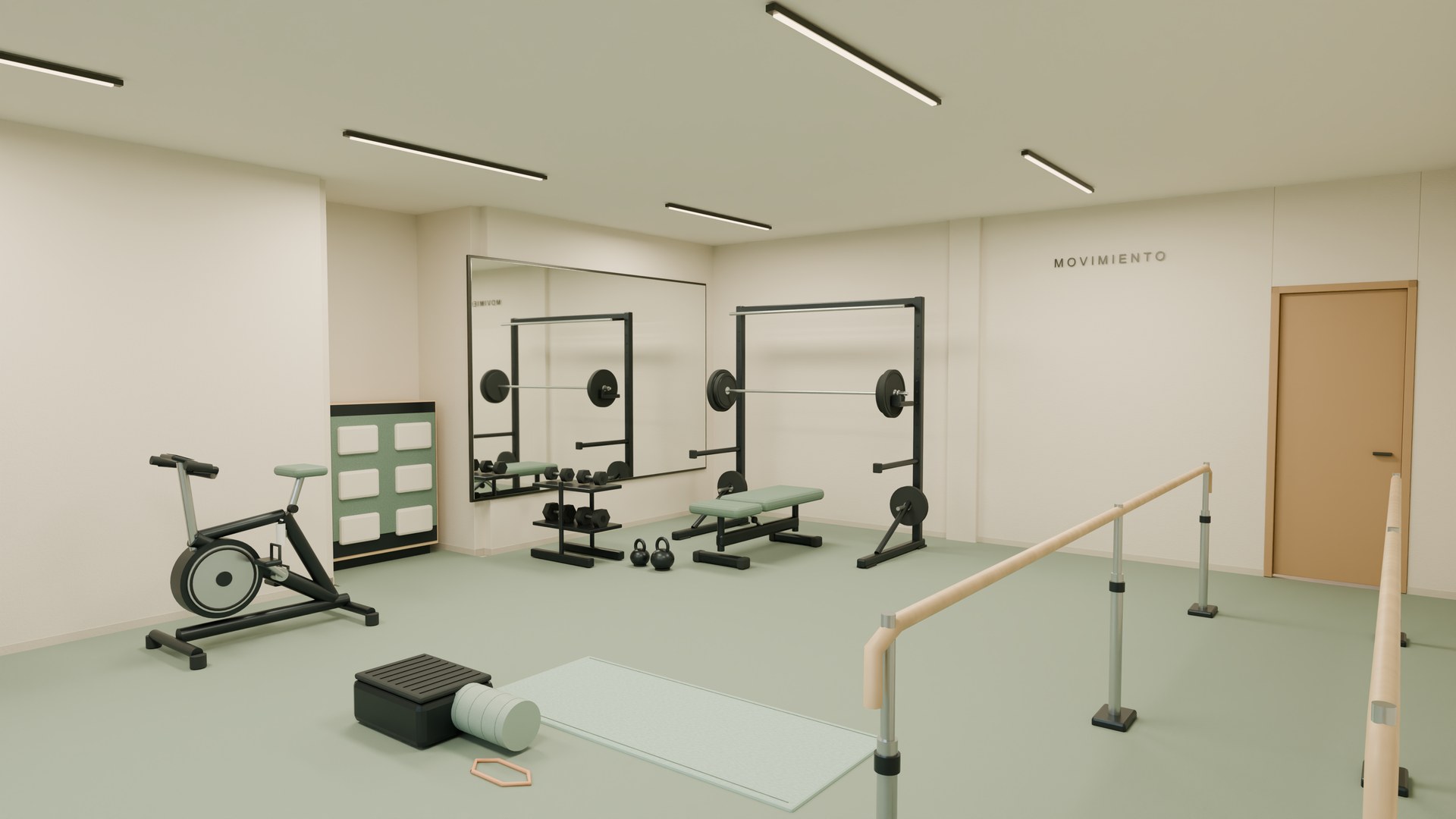 Rehabilitation gym with equipment